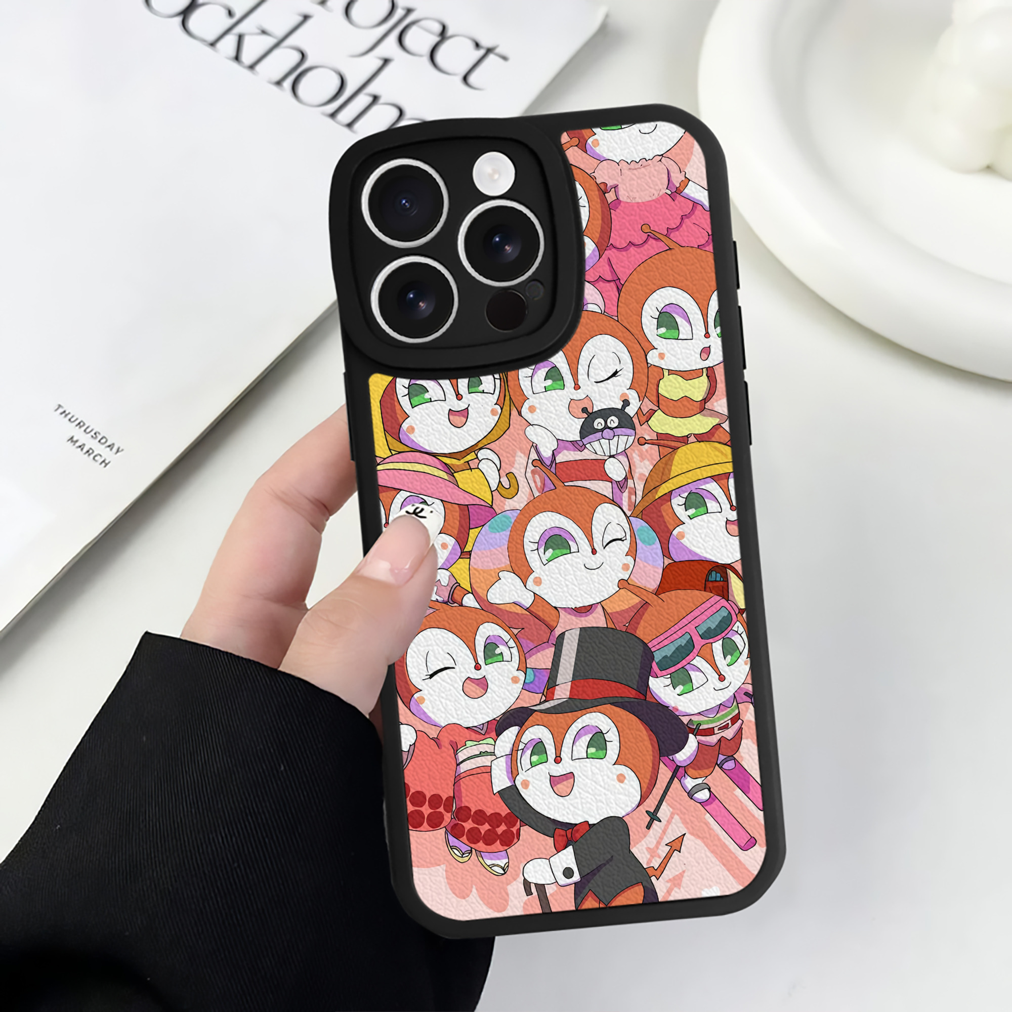 （画像用） アンパンマン Anpanman 【iPhone 16シリーズ対応】シリコンスマホケース（レザー調） 材質：シリコン